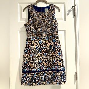Maeve Anthropologie Sleeveless Navy Print Dress